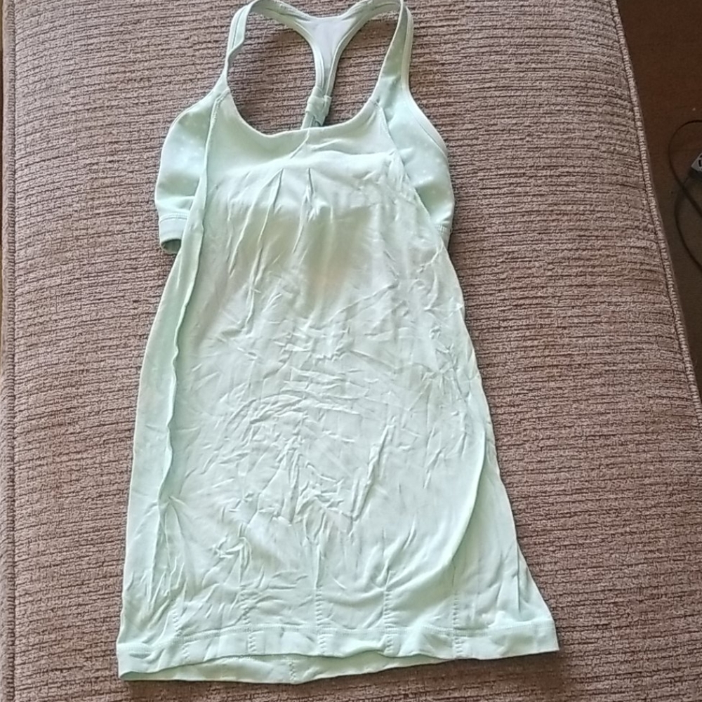 Lululemon Mint Flowy Tank with Built In Bra